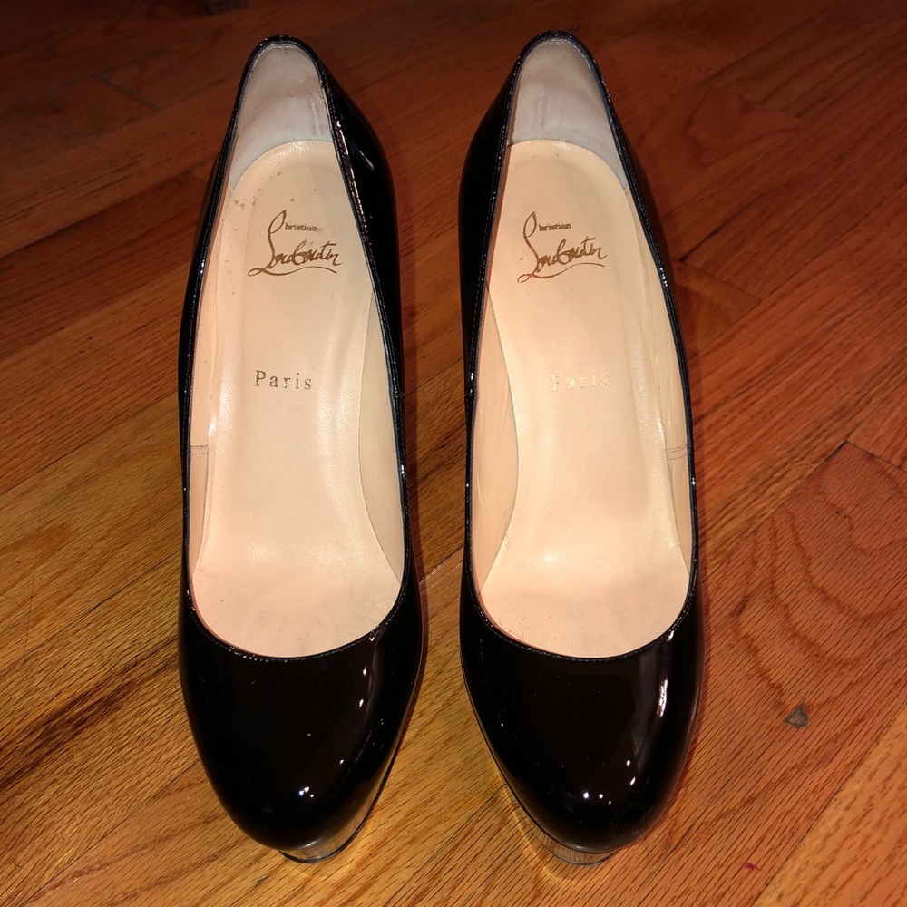 Christian Louboutin Black Patent Calf Bianca 120MM